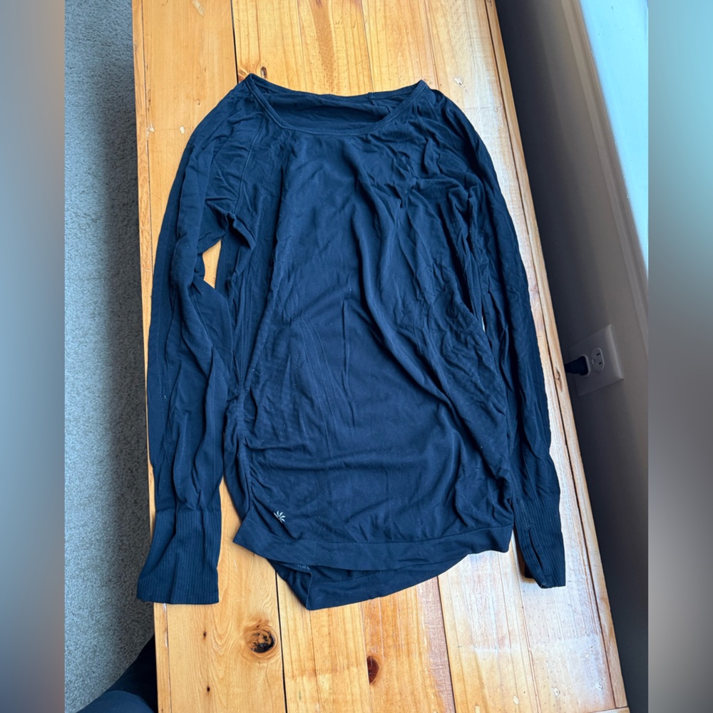 Athleta Black Long Sleeve Speedlight Top
